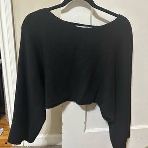 Zara Off the Shoulder Cropped Knit Sweater